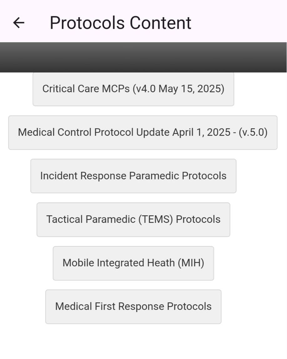 List of available protocol sets